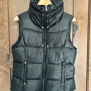 Lauren Ralph Lauren Black Puffer Vest Down Feathers Full Zip Women's Size M